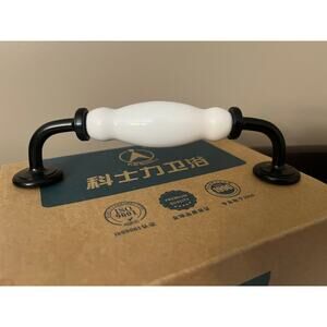 NIB KES Ceramic Cabinet Pull Handle, Oil Black 10PK